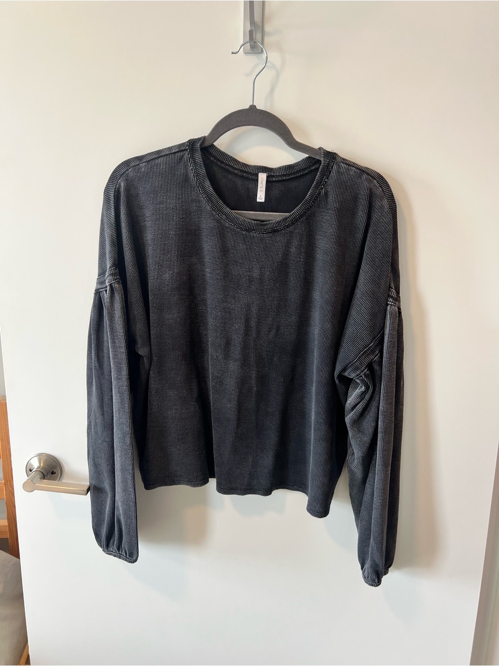 Z Supply Washed Black Crewneck Sweatshirt